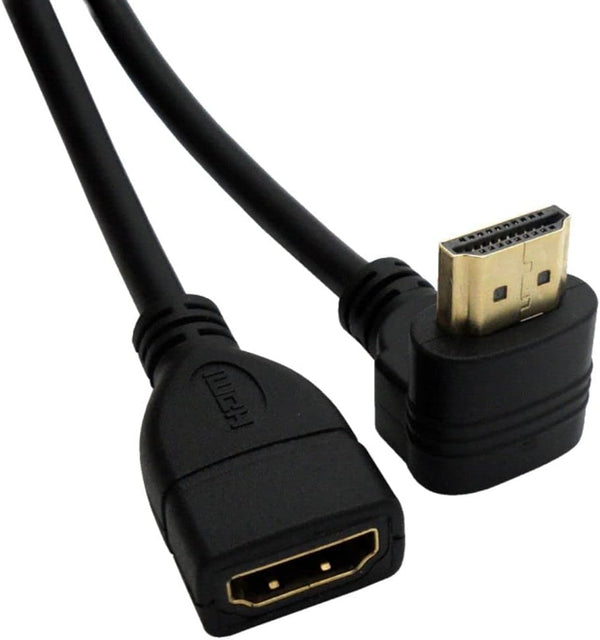 chenyang HDMI Extension Cable, HDMI 1.4 Male to Female 90 Degree UP Angled, 0.5m
