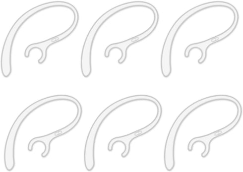 6 Pack Replacement Ear Hook Universal Small Clamp Loop Clip for Bluetooth Headset (Clear)