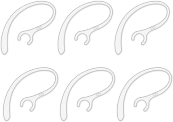 6 Pack Replacement Ear Hook Universal Small Clamp Loop Clip for Bluetooth Headset (Clear)