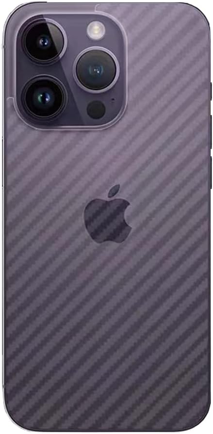 For iPhone 14 Pro Max Back Screen Protector 3D Carbon Fiber Ultra Thin Protective Film-2 packs-Transparent