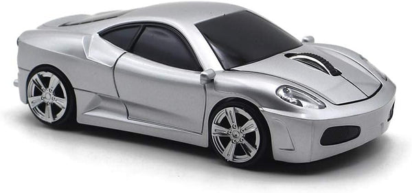 Wireless Sports Car Mouse, Optical Mice for PC Laptop MAC, Silver