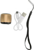 Zopsc 5.0, Mini Speaker, Portable BT Heavy Subwoofer, USB Rechargeable, Gold, for Travel, Dorm, Kitchen