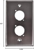 Stainless Steel Wall Plate by Seismic Audio, Dual "D" Size Connectors for Cable Installation