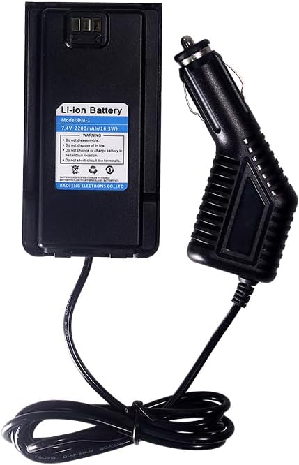 DM-1 DM-1701 Battery Eliminator Car Charger, 7.4V 2200mAh for DMR Walkie Talkie, Compatible with Digital Two Way Radio