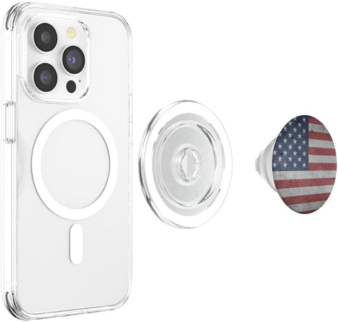 Patriotic US Flag Vintage American PopSockets for Men Boys, MagSafe PopGrip for iPhone