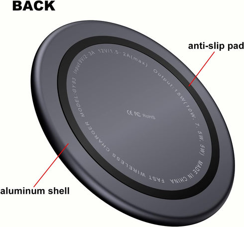15 Watts Apple Wireless Charging Pad – Ultra-Slim, Fast Charging Qi Wireless Charger Pad for iPhone 15/15 Pro Max/15