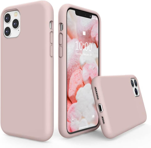 SURPHY iPhone 11 Pro Max Case, Thickened Liquid Silicone Phone Case with Microfiber Lining, Pink