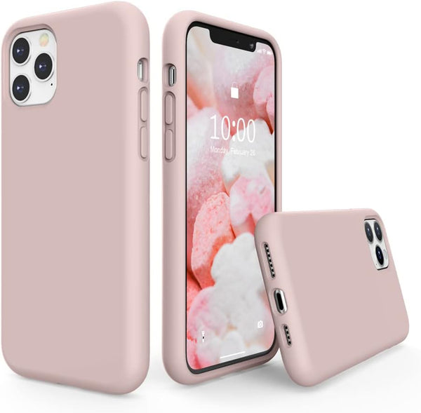 SURPHY iPhone 11 Pro Max Case, Thickened Liquid Silicone Phone Case with Microfiber Lining, Pink