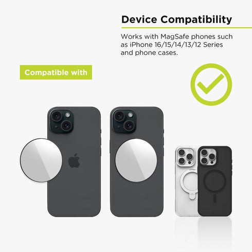 PureGear 16/15/14/13/12 Magnetic Selfie Mirror for Back Camera, Slim Cell Phone Convex Mirror, MagSafe Compatible