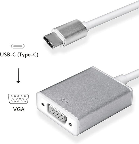 USB-C to VGA Adapter, USB 3.1 Type C to VGA Converter Compatible with MacBook Pro, Dell XPS 13/15, Surface Book 2