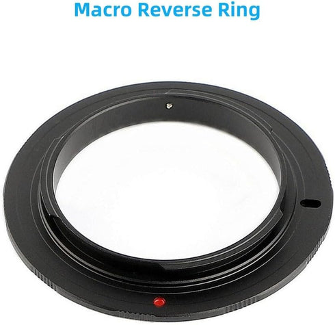 Keabroir 52mm NEX-52K Metal Macro Reverse Adapter Ring Manual Focus Camera Mount Lens Converter + Rear Lens Mount