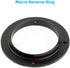 Keabroir 52mm NEX-52K Metal Macro Reverse Adapter Ring Manual Focus Camera Mount Lens Converter + Rear Lens Mount