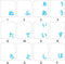 4Keyboard Japanese Hiragana Keyboard Labels with Blue Lettering Transparent Background for Desktop, Laptop