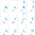 4Keyboard Japanese Hiragana Keyboard Labels with Blue Lettering Transparent Background for Desktop, Laptop