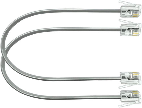NECABLES 2 Pack 8 Inch Short Telephone Cord, Wall Phone Cable for Landline RJ11 Male to Male