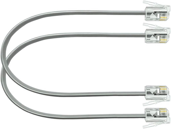 NECABLES 2 Pack 8 Inch Short Telephone Cord, Wall Phone Cable for Landline RJ11 Male to Male