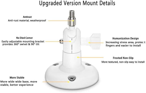 Latest Version Indoor/Outdoor Security Wall Mount for All Arlo Cameras, Wyze Cam Pan/V3, eufyCam 2 - 2 Pack, White