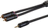 Monoprice 3.5mm to 2-Male RCA Adapter Cable - 3 Feet, Black, Gold Plated Connectors, Double Shielded