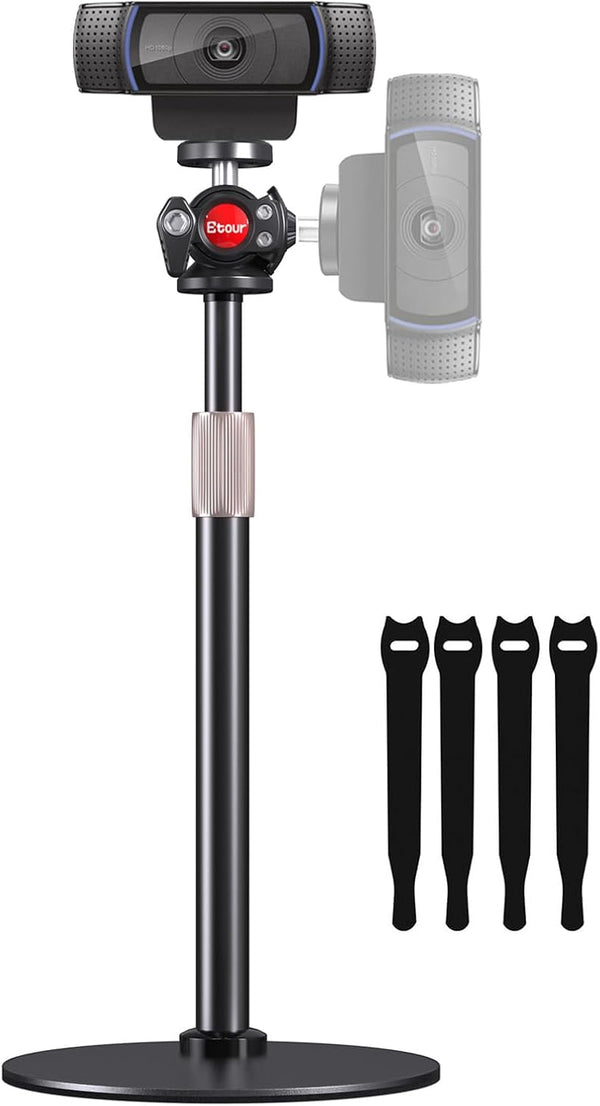 Etour Webcam Tripod Stand for Desk, Newly Upgraded Small Base & 360 Ballhead