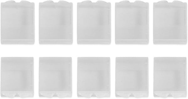 Taidda Battery Holder Case, Sturdy 10Pcs Clear Plastic Dampproof Storage Box for Digital Camera