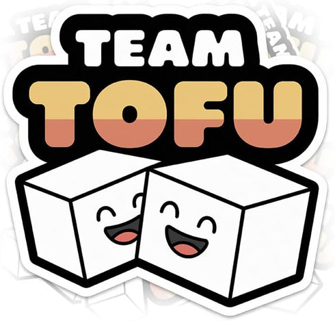 CRSTICKER Team Tofu V3 Vegan Sticker Waterproof Vinyl Decal for Water Bottles Tumbler