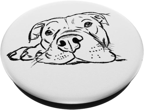 Pit Bull Drawing, Pittie Sketch, Bulldog PopSockets PopGrip: Swappable Grip for Phones & Tablets