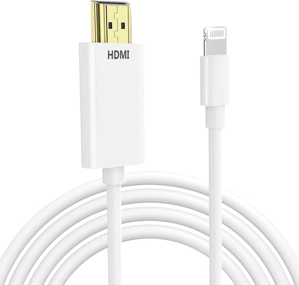 Lightning to HDMI Cable for iPhone Digital AV Adapter 1080P HD Video Sync Connector for TV Projector Monitor 13.2FT