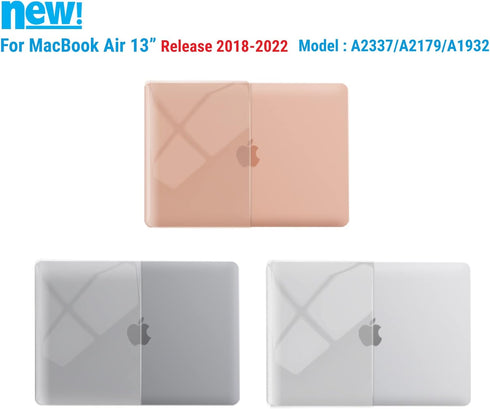 IBENZER Compatible with 2022 2021 2020 MacBook Air 13 inch Case M1 A2337 A2179 A1932, Crystal Clear Hard Shell