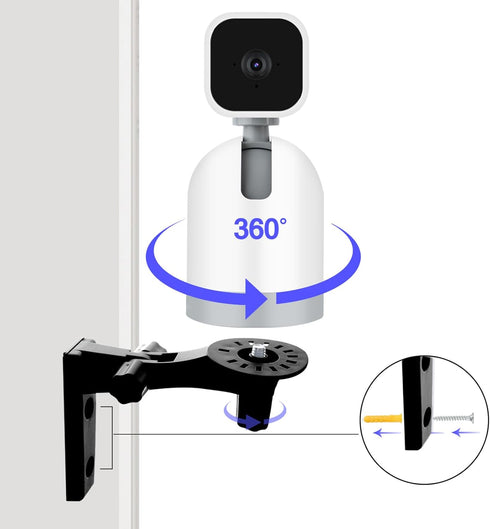 Wall Mount Compatible with Blink Mini Pan-Tilt Camera, WYZE Cam Pan V3 Ceiling Black Mounting, 2 Pack