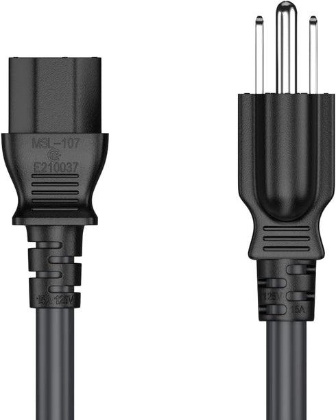 Cable Leader 5ft 18 IEC320 C13 5-15P, AWG Universal Power Cord to NEMA Extension Power Cord, Compatible with Computers