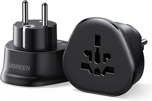 UGREEN European Plug Travel Adapter, US/UK/CA/MX/AU/JP/CN/NZ/PH to EU (Type F), International to EU