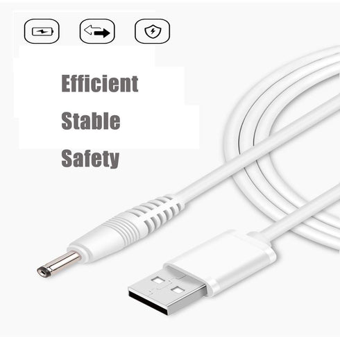 FitTurn 5V DC Power Cord USB to DC 3.5mm x 1.35mm Barrel Jack Adapter Connector Charging Cable Plug (White)