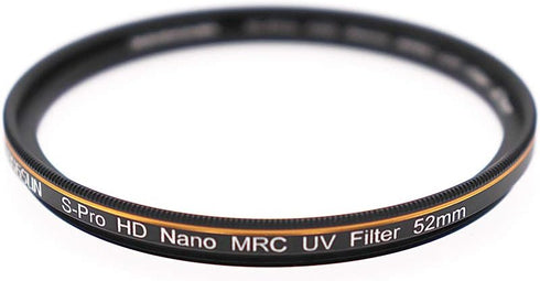 52mm UV Filter, S-Pro HD Nano MRC Camera Ultraviolet Protection Filter, Multicoated, B270, Ultra-Slim, Lens Cloth Kit
