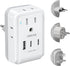 VINTAR European Travel Plug Adapter Kit, Adapter for Europe Plug with 3 USB Ports (2 USB C) and 4 AC Outlets, Type C,