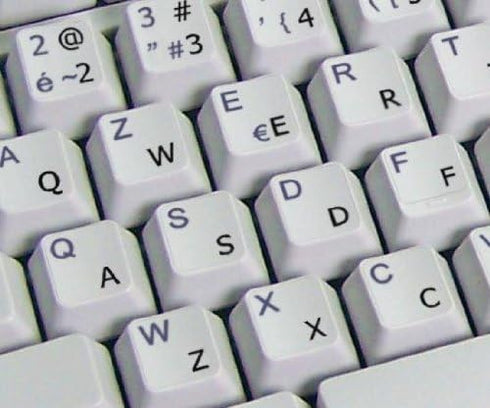 4Keyboard English US Clear Transparent Background Keyboard Stickers with Black Lettering