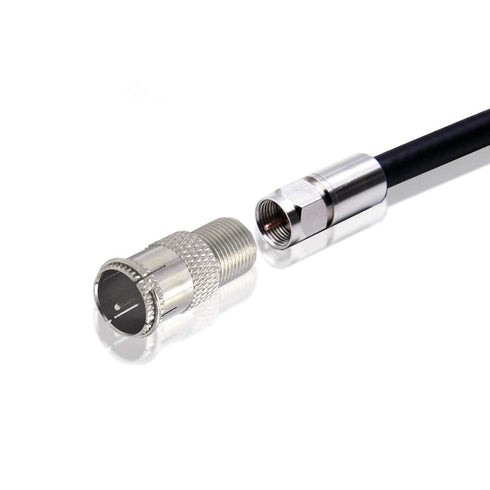 VCE Coaxial Cable Quick Connector, Quick Push On Male to F-Type Female Coax Extender, Nickel Plated Adapter for RG6, 5