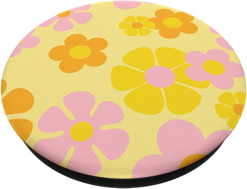 Hippie Psychedelic Flower Power 60's 70's Groovy Boho Daisy PopSockets PopGrip: Swappable Grip for Phones & Tablets