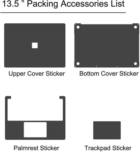 XSKN Pure Color Full Body Bubble Free Vinyl Decal Sticker Cover for Microsoft Surface 1 2 3 4 Model (Space Gray, 13.5