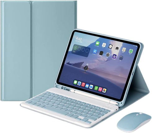Keyboard Case for iPad Mini 6 (6th Generation) with Mouse, Detachable Wireless Bluetooth Keyboard, Pencil Holder, Slim