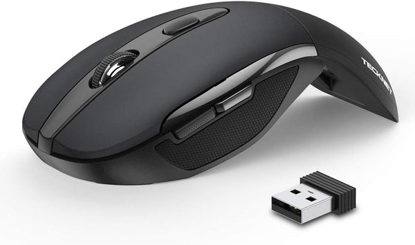 TECKNET Folding Wireless Mouse, 2.4G Travel Mouse Portable 3 Adjustable DPI 2000/1500/1000 Compatible