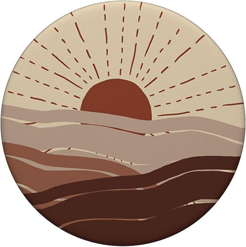 Minimal Maroon Nude Sunset Retro Abstract Art Boho Aesthetic PopSockets Standard PopGrip