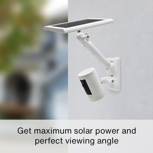 Holicfun 2-in-1 Wall Mount for Security Camera and Solar Panel, Compatible with Ring, Eufy, Arlo, Wyze - White