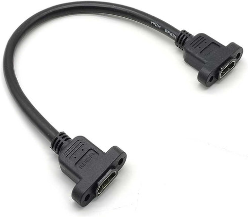 GXMRHWY 30CM HDMI Female to HDMI Female Data Transfer Cable Adapter High Speed Extension Cable with Screws