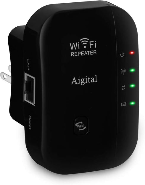 Aigital WiFi Extender for Home, 300Mbps Wireless Wi-Fi Repeater Super Signal Booster 2.4GHz