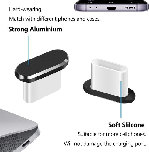 USB C Dust Plug, Type C Anti Dust Cover Protector Cap with Phone Speaker Cover Compatible with iPhone 15 Series, Samsung Galaxy S22/S21/S20, Note 20/10, All USB C Devices by Limvory
