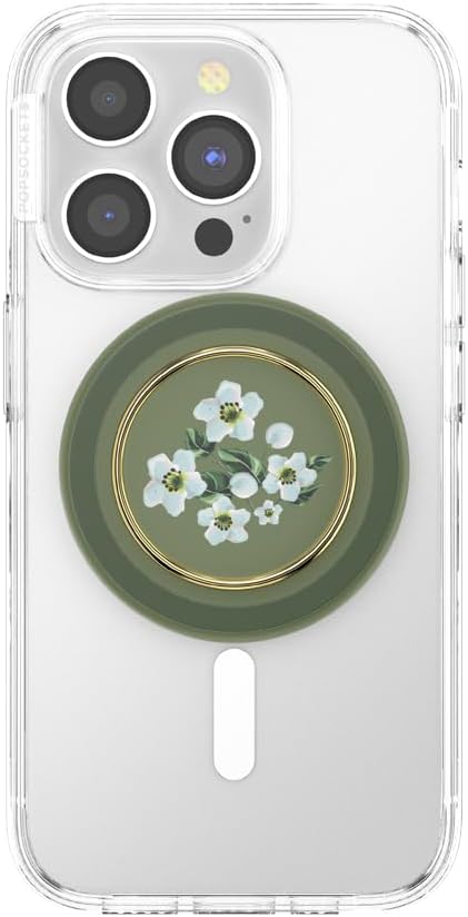 PopSockets Floral Relief Phone Grip Compatible with MagSafe, Wireless Charging Phone Holder
