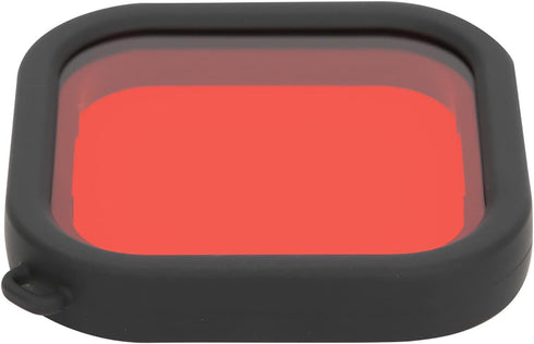 Camera Lens Diving Filter for 8 Action Camera, Waterproof Shell Underwater Diving Lens Filter with Rope (Red)