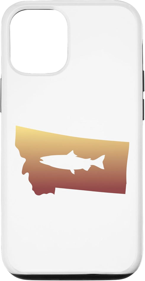 Montana Salmon Fishermen Montana Salmon Fishing State Map of Montana Case for iPhone 12/12 Pro