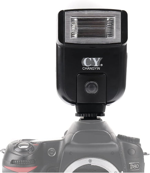 CY-20 Universal Camera Speedlight Flash Hot Shoe Mount On-Camera Electronic Speedlight with Sync Port for Nikon/Canon/Panasonic/Olympus/Pentax Alpha Digital DSLR Camera Flash Light
