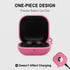 Geiomoo 2 in 1 Silicone Case for Beats Fit Pro and Air Tag, Protective Cover with Carabiner (Luminous Pink)